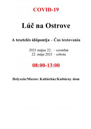 Testovanie COVID-19 22.05.2021